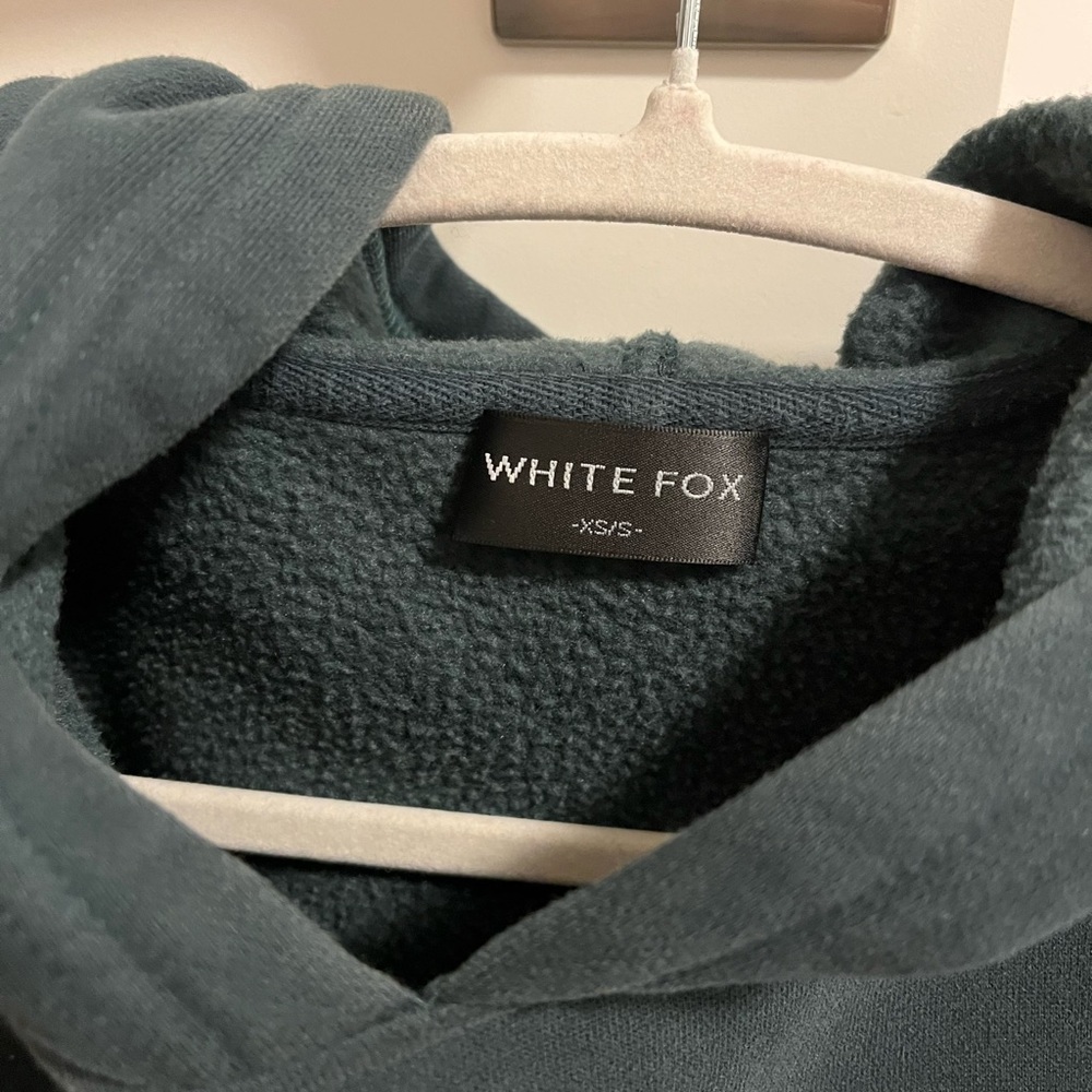 White Fox Green Hoodie with Pink Logo - Picture 2 of 4